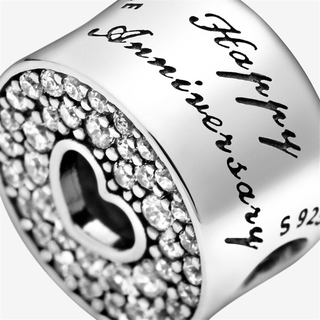 Pandora Moments Pavé And  Heart Anniversary Charm