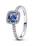 Pandora Timeless Sparkling Square Blue Halo Ring Size 6