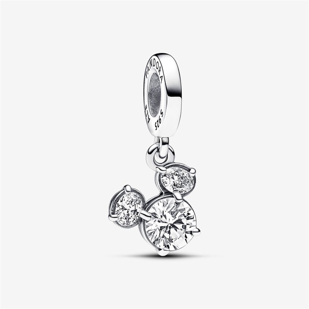 Disney X Pandora Mickey Mouse Sparkling Head Silhouette Dangle Charm