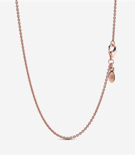 Pandora Moments Adjustable Classic Cable Chain Necklace Rose 90 cm