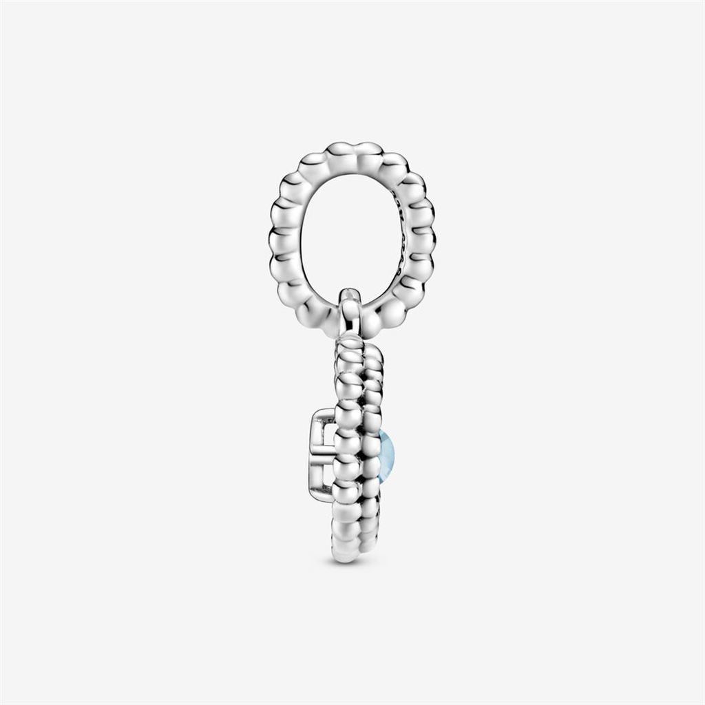Pandora Moments December Sky Blue Beaded Heart Dangle Charm
