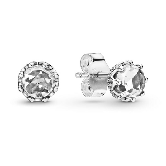 Pandora Moments Clear Sparkling Crown Stud Earrings