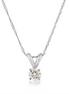 14K White Gold And 0.50 CTW Diamond Solitaire Pendant