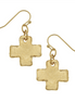Susan Shaw Mini Square Cross Earrings