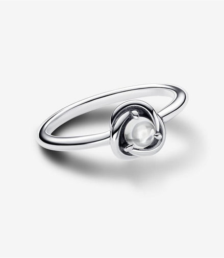 Pandora Moments April Clear Eternity Circle Ring Size 7.5