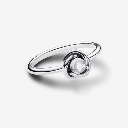 Pandora Moments April Clear Eternity Circle Ring Size 6