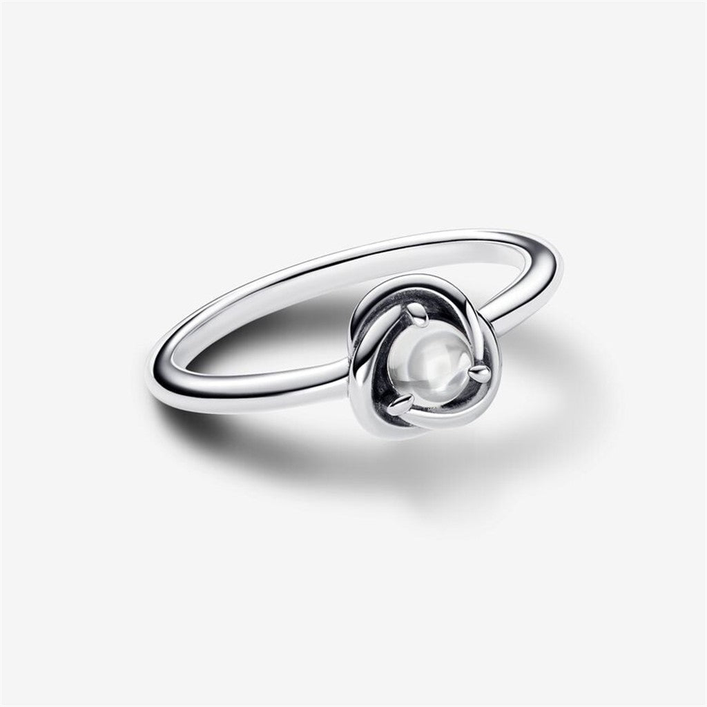 Pandora Moments April Clear Eternity Circle Ring Size 6