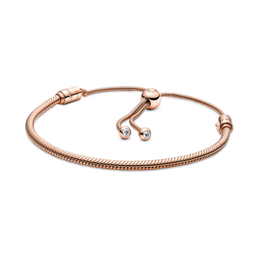 Pandora Moments Rose Snake Chain Slider Bracelet Size 2
