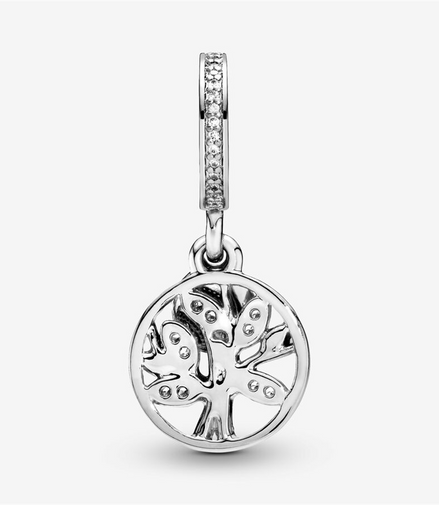 Pandora Moments 14K Gold Family Tree Silver Dangle