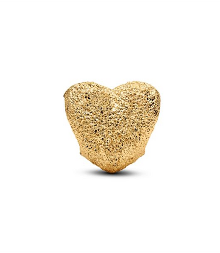Pandora Textured Heart Gold-Plated Mini Charm