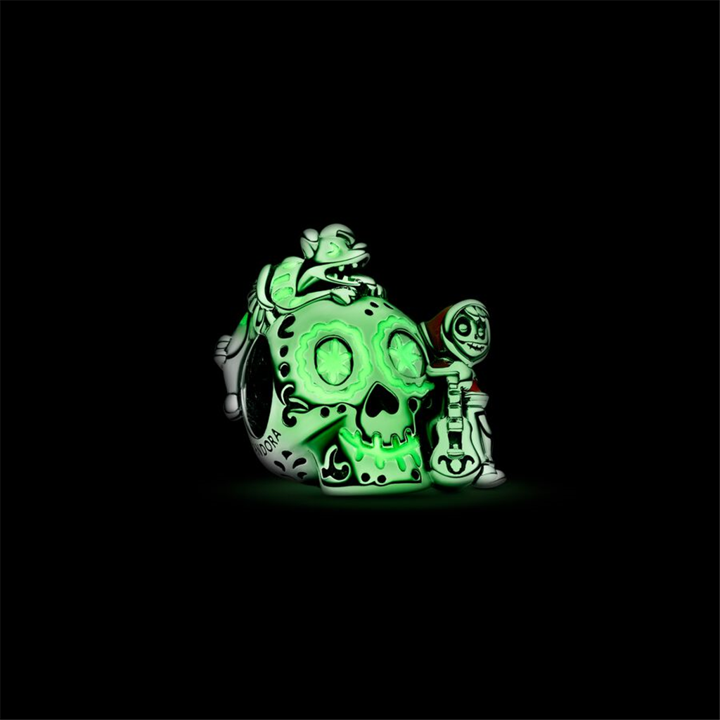Disney X Pandora Pixar Coco Miguel & Dante Skull Glow-in-the-dark Charm