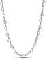 Pandora Moments Silver Linked Hearts Collier Necklace 45 cm