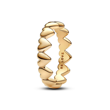 Pandora Moments Row of Hearts Ring Size 5