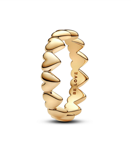 Pandora Moments Row of Hearts Ring Size 5