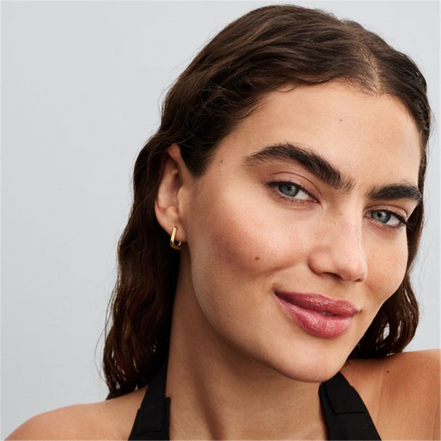 Pandora 14K Yellow Gold Twisted Triangle Small Hoop Earrings