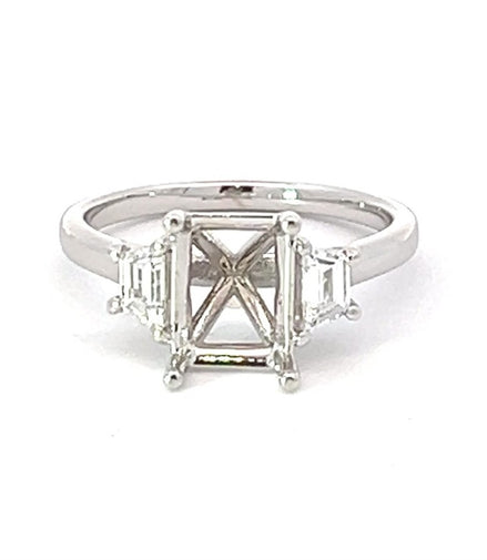 14K White Gold Diamond Semi-Mount Engagement Ring