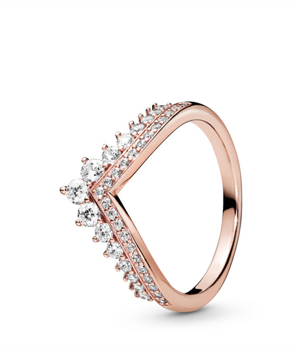 Pandora Timeless Rose Princess Wishbone Ring Size 4.5