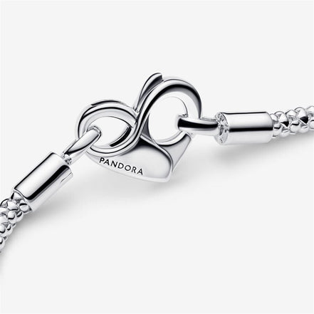 Pandora Moments Heart Clasp Studded Chain Bracelet Size 19