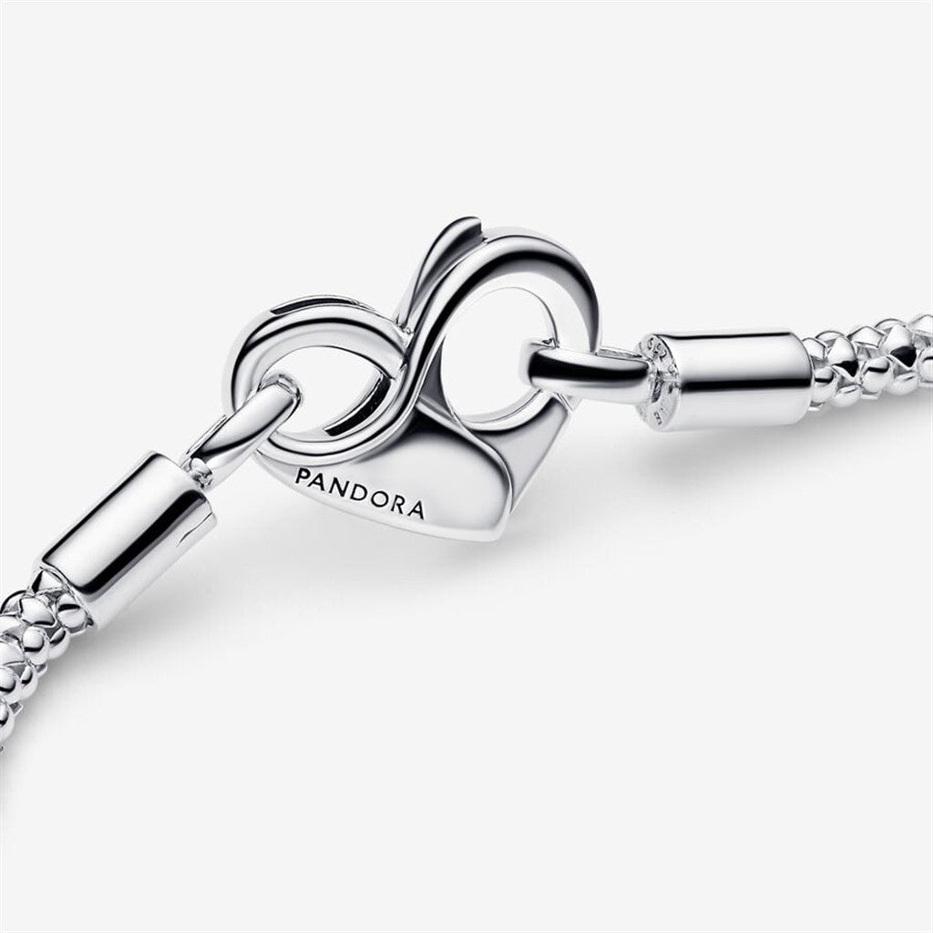 Pandora Moments Heart Clasp Studded Chain Bracelet Size 19