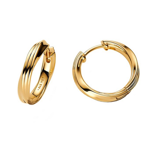 Pandora 14K Gold Twisted Hoop Earrings