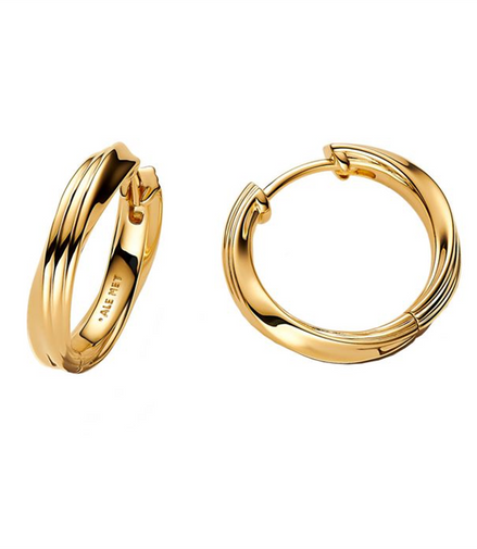 Pandora 14K Gold Twisted Hoop Earrings
