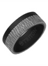 Triton Black Tantalum Ring Brushed Grey Asymmetrical Inlay and Flat Edge Size 10