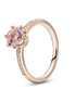 Pandora Moments Pink Sparkling Crown Solitaire Ring Size 7.5