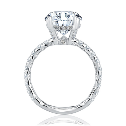 A.JAFFE 14K White Gold 0.78 CTW Diamond Semi-Mount Engagement Ring