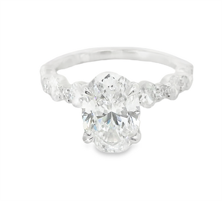 A.JAFFE 14K White Gold 0.77 CTW Diamond Melee Semi-Mount Engagement Ring