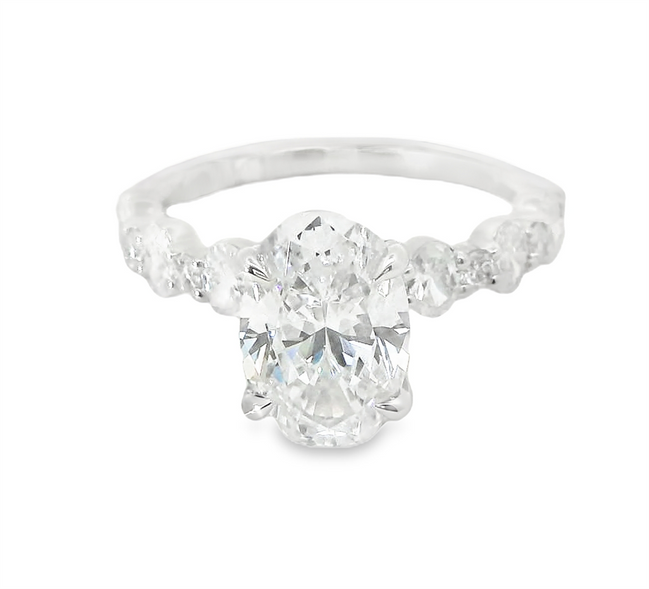 A.JAFFE 14K White Gold 0.77 CTW Diamond Melee Semi-Mount Engagement Ring