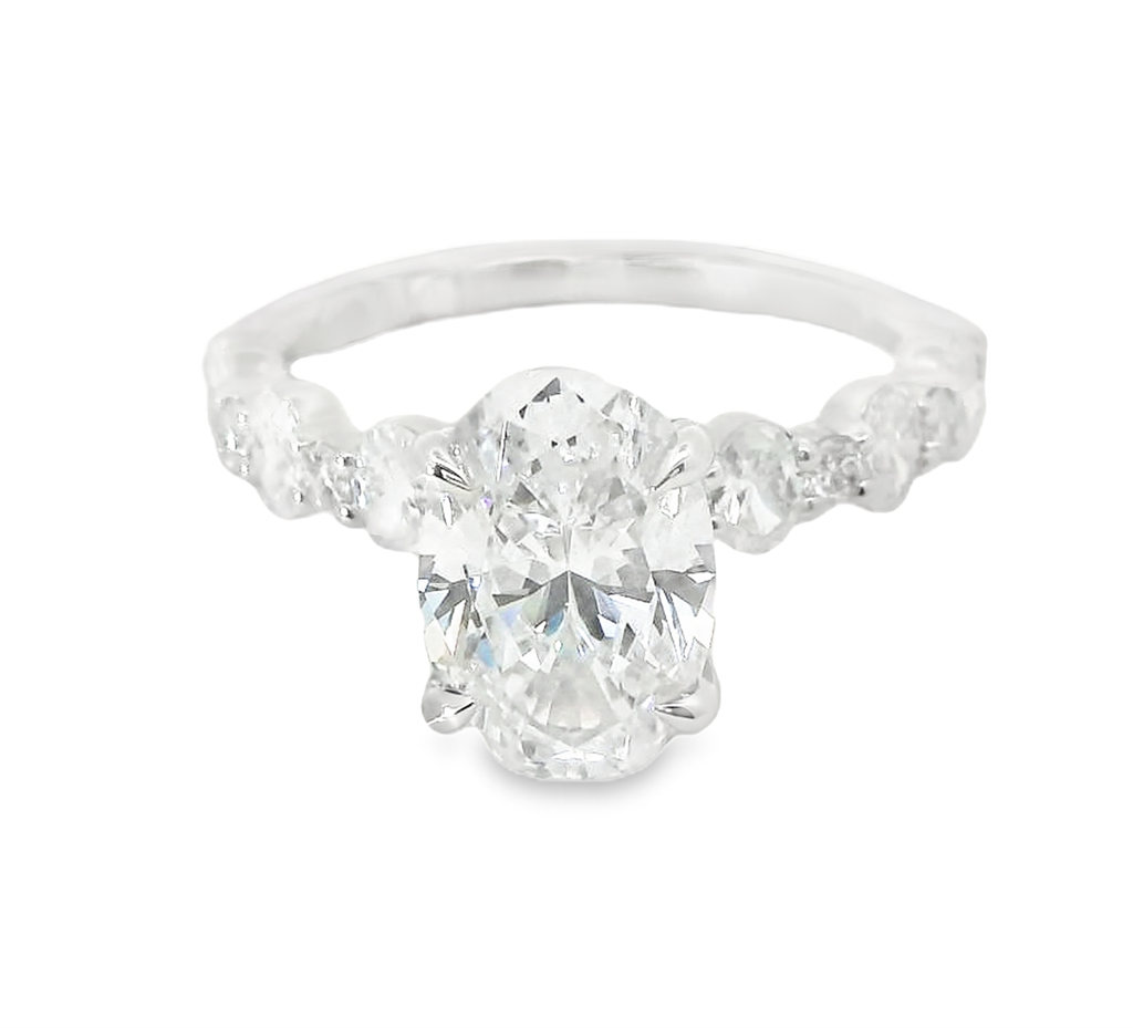 A.JAFFE 14K White Gold 0.77 CTW Diamond Melee Semi-Mount Engagement Ring