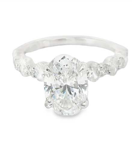A.JAFFE 14K White Gold 0.77 CTW Diamond Melee Semi-Mount Engagement Ring