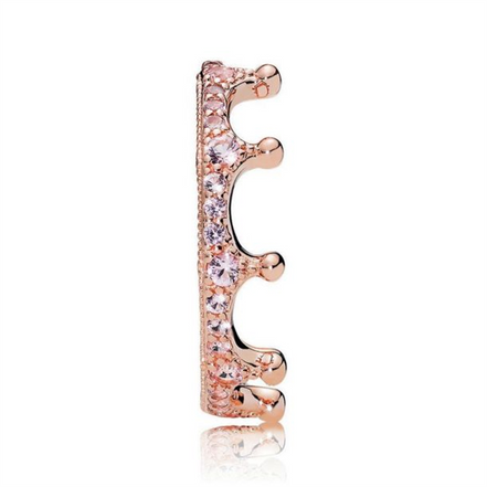 Pandora Moments  Pink Enchanted Crown Ring Size 8.5