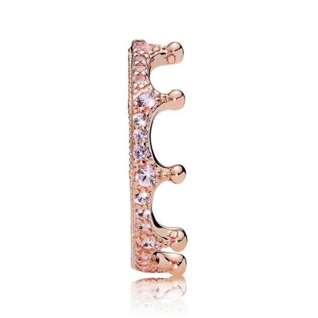 Pandora Moments  Pink Enchanted Crown Ring Size 8.5