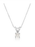 14K White Gold Diamond Solitaire Necklace