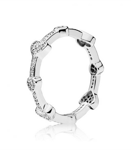 Pandora Timeless Alluring Hearts Ring Size 5