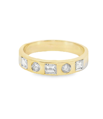 14k Yellow Gold And Multi-Shaped 0.46 CTW Diamond Ring