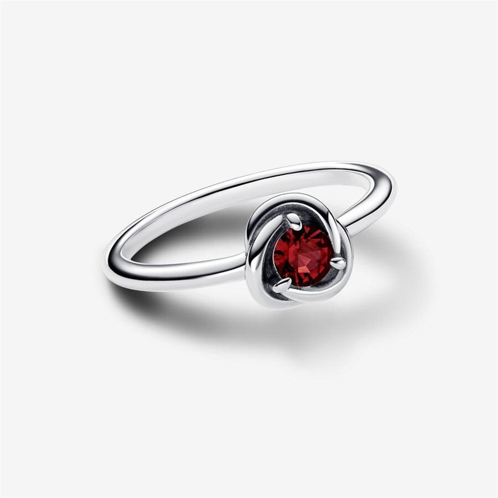 Pandora Moments July True Red Eternity Circle Ring Size 6