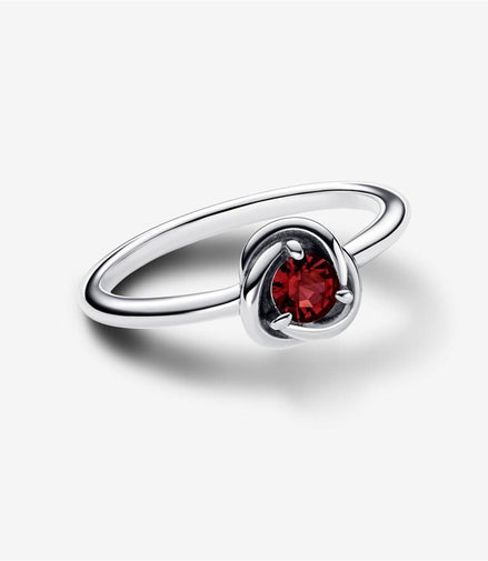 Pandora Moments July True Red Eternity Circle Ring Size 6