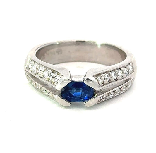 14Kw 24Rd.36/6X4ov Sapphire And Diamond Ring