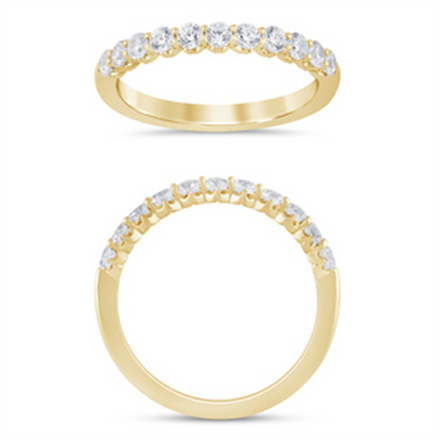 14K Yellow Gold 0.50 CTW Diamond Crown Set Half Eternity Band