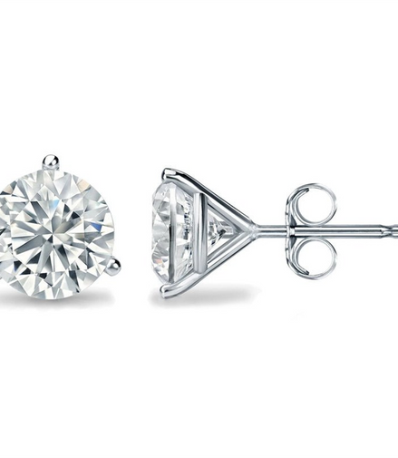 14K White Gold 3 CTW Lab Grown Diamond Round Stud Earrings