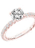 Artcarved 18K Rose Gold Round Cut Diamond Semi-mount Ring