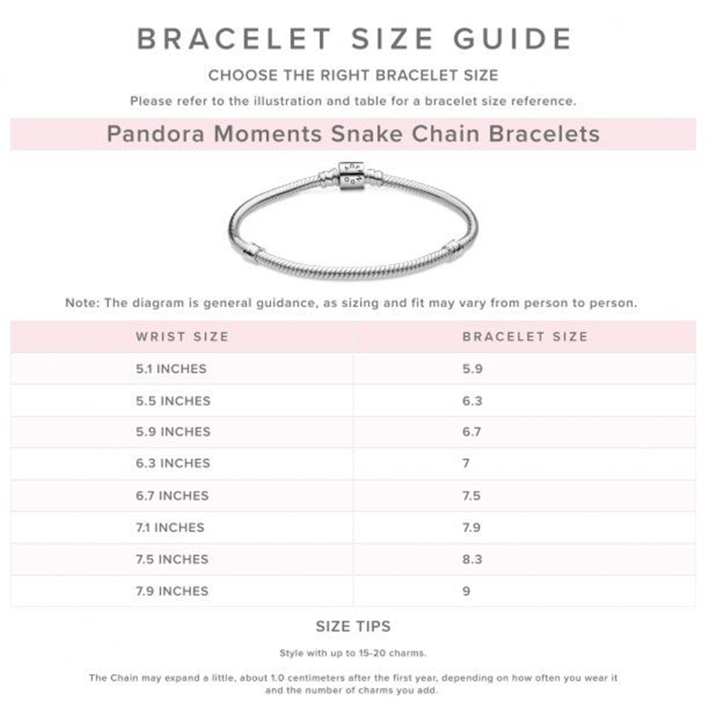 Pandora Disney Stitch Snake Chain Bracelet Size 17