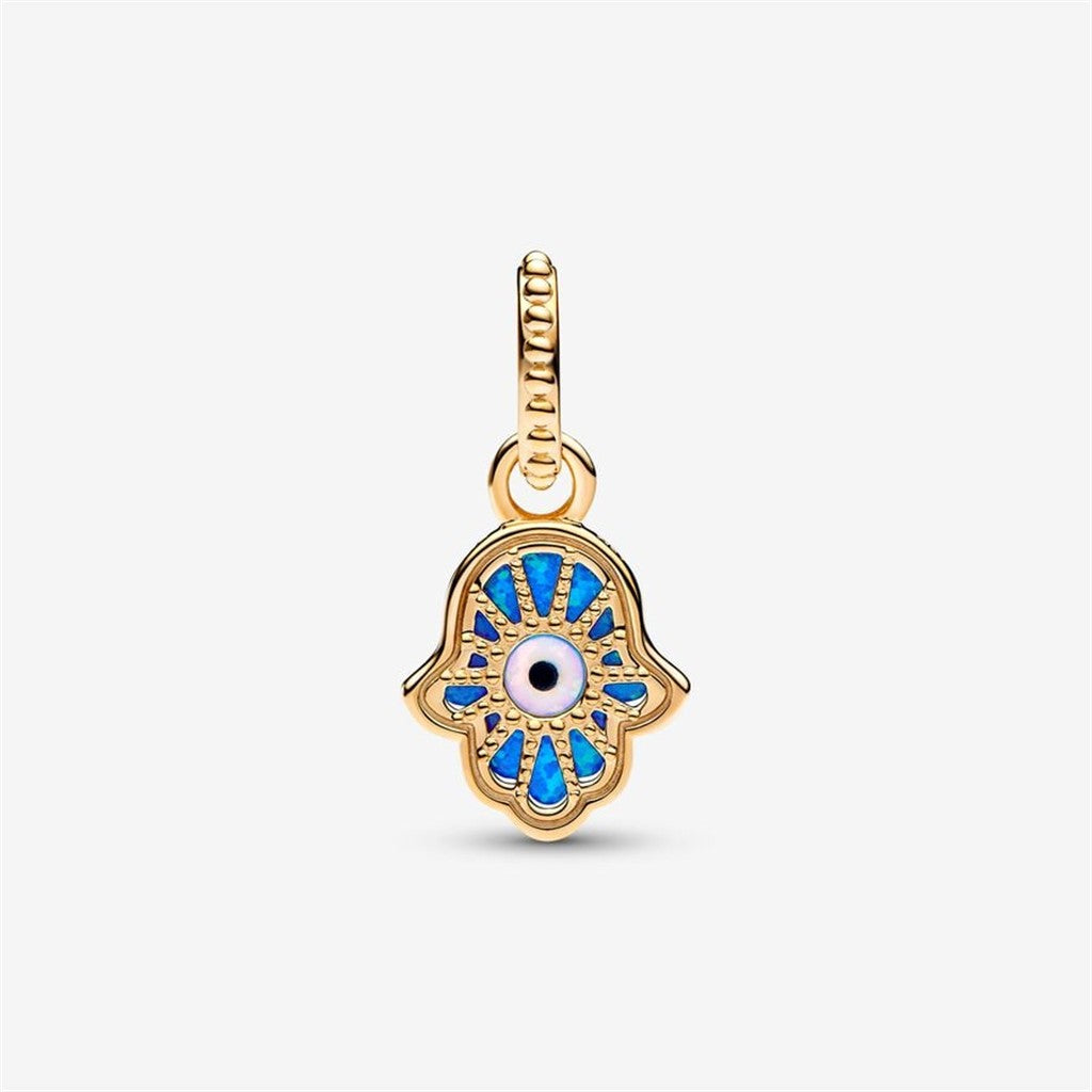 Pandora Moments Opalescent Blue Hamsa Hand Dangle Charm