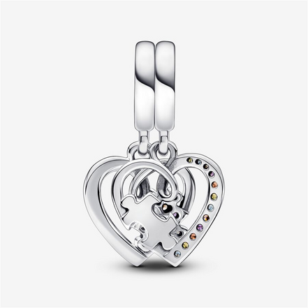 Pandora Moments "True Friends" Puzzle Piece Hearts Splittable Friendship Dangle Charm