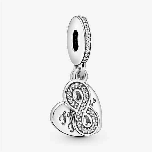 Pandora Moments Forever Friends Heart Silver Dangle Charm