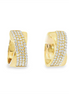 14K Yellow Gold And 0.63 CTW Diamond Hoop Earrings