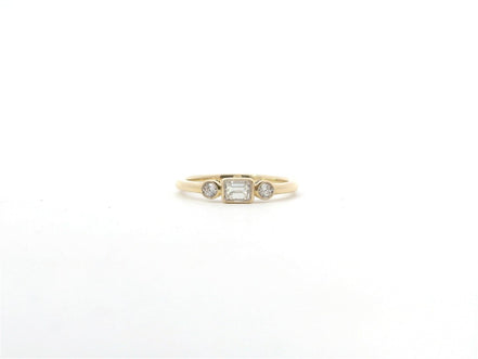 14K Yellow Gold And Diamond Stackable Fashion Ring