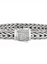 Sterling Silver 8MM Signature Woven Bracelet With Sapphire Box Clasp 8.25"